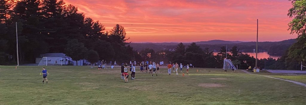 Gorgeous sunset on view from soccer field